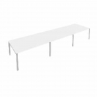 Переговорный стол 3 столешницы Рива Metal System Б.ПРГ-3.4 Белый/Серый