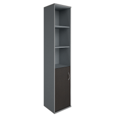 Шкаф высокий узкий левый Рива Riva А.СУ-1.1 Л Венге/Металлик