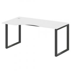 Стол криволинейный левый на О-образном м/к Рива METAL SYSTEM БО.СА-1 Л Белый/Антрацит