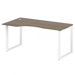 Стол криволинейный левый на О-образном м/к Рива METAL SYSTEM БО.СА-1 Л Вяз/Белый