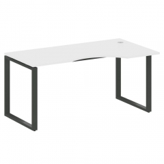 Стол криволинейный правый на О-образном м/к Рива METAL SYSTEM БО.СА-1 Пр Белый/Антрацит