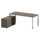 Стол рабочий руководителя с опорной тумбой левый Рива METAL SYSTEM DIRECT БГ.СРТ-5.8 Л Вяз Благородный