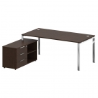 Стол рабочий руководителя с опорной тумбой левый Рива METAL SYSTEM DIRECT БГ.СРТ-5.9 Л Венге Цаво