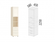 Стеллаж лев/прав Витра Тиффани 93.56 Сосна Астрид Мелинга