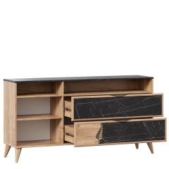 Комод 1500 Любимый дом Шелли ЛД 692.040.000 Дуб золотой Камень Пьетра чёрный