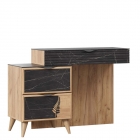 Стол туалетный Любимый дом с зеркалом Шелли Дуб золотой Камень Пьетра чёрный