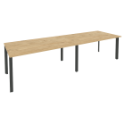 Стол переговорный 2 столешницы Рива ONIX O.MP-PRG-2.4 Тиквуд Светлый/Антрацит