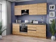 Стенка горизонтальная с вырезом под вытяжку Любимый дом Шервуд ЛД 285.780.000 Черная