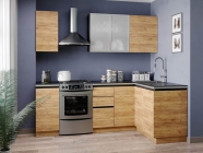 Кухня 2400 угловая Любимый дом Шервуд 6 Черный Дуб золотой