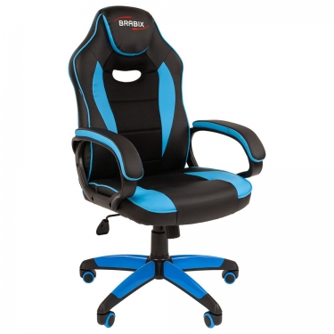 Геймерское кресло BRABIX BRABIX Blaze GM-162 Черное/голубое