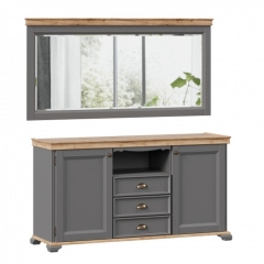 Комод Любимый дом с зеркалом Амели Оникс серый