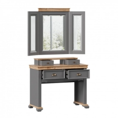 Стол туалетный Любимый дом Амели с зеркалом Оникс серый