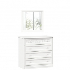Комод с 4 ящиками Любимый дом с зеркалом Джулия Белый