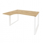 Стол эргономичный левый на О-образном м/к Рива ONIX O.MO-SA-3L Тиквуд Светлый/Белый