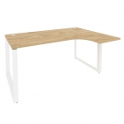 Стол эргономичный правый на О-образном м/к Рива ONIX O.MO-SA-4R Тиквуд Светлый/Белый