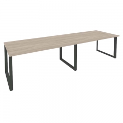 Стол переговорный 2 столешницы Рива ONIX O.MO-PRG-2.4 Тиквуд Светлый/Антрацит