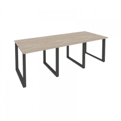 Стол переговорный 3 столешницы Рива ONIX O.MO-PRG-3.0 Тиквуд Светлый/Антрацит