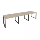 Стол переговорный 3 столешницы Рива ONIX O.MO-PRG-3.2 Тиквуд Светлый/Антрацит