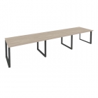 Стол переговорный 3 столешницы Рива ONIX O.MO-PRG-3.3 Тиквуд Светлый/Антрацит