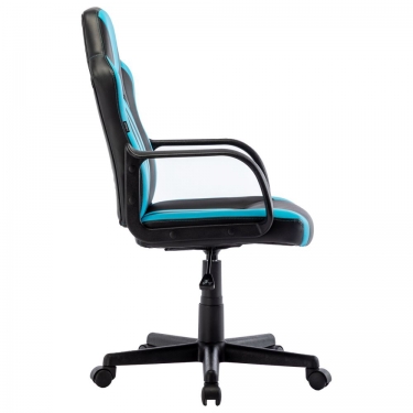 Кресло компьютерное BRABIX BRABIX Stripe GM-202 экокожа Черный-голубой