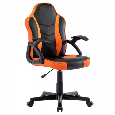 Кресло компьютерное BRABIX BRABIX Shark GM-203 экокожа Черный-оранжевый