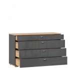 Комод 1200 с 4 ящиками Любимый дом Фиджи ЛД 659.050.000 Дуб Золотой Антрацит