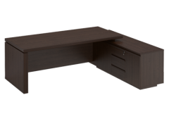 Стол руководителя на опорной тумбе Юнитекс MARK МК 138 левый Дуб валенсия