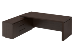 Стол руководителя на опорной тумбе Юнитекс MARK МК 138 правый Дуб валенсия