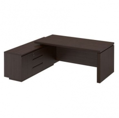 Стол руководителя на опорной тумбе Юнитекс MARK МК 136 правый Орех тоскана