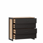 Комод с 4 ящиками Любимый дом Техно ЛД 678.110.000 Дуб Золотой Черный