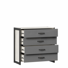 Комод с 4 ящиками Любимый дом Техно ЛД 678.110.000 Дуб Крафт белый Серый шифер