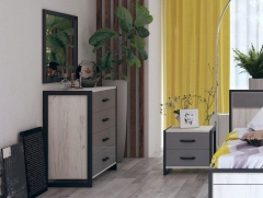 Комплект мебели для спальни Любимый дом Техно 4 Дуб Крафт белый Серый шифер