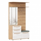 Вешалка комбинированная с зеркалом Любимый дом Марта-2 ЛД 136.050.000 Дуб золотой Белый глянец