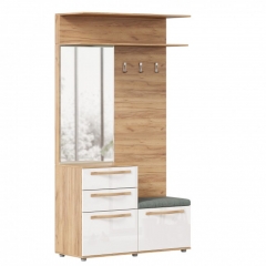 Вешалка комбинированная с зеркалом Любимый дом Марта-2 ЛД 136.050.000 Дуб золотой Белый глянец