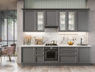 Кухонный гарнитур Любимый дом Джелатто 01 Белый Оникс серый