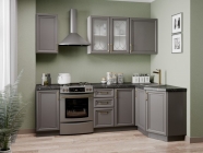 Кухонный гарнитур угловой Любимый дом Джелатто 03 Белый Оникс серый