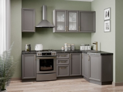 Кухонный гарнитур угловой Любимый дом Джелатто 03 Белый Оникс серый