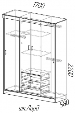 Шкаф-купе Лорд МАГ-РИВЕР Дуб вотан