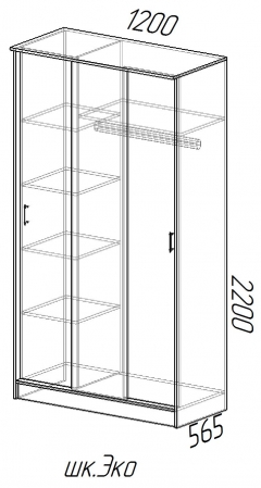 Шкаф-купе Эко МАГ-РИВЕР Венге/Сосна Лоредо
