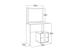 Зеркало навесное Ольга 17 МАГ-РИВЕР Дуб крафт серый/Дуб крафт белый
