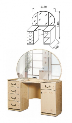 Стол туалетный - 4 Ивушка-5 МАГ-РИВЕР Туя светлая/Дуб беленый