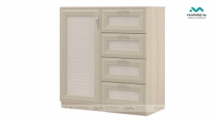 Комод-пенал с дверью Ивушка-7 МАГ-РИВЕР Венге/Кожа крокодила темная/Венге