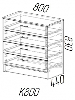 Комод к800 МАГ-РИВЕР Ясень шимо темный/Ясень шимо светлый