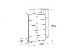 Комод Ольга 17 МАГ-РИВЕР Дуб крафт серый/Дуб крафт белый