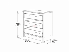 Комод с 3-мя ящиками МАГ-РИВЕР Анкор темный/Анкор светлый