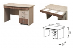 Стол письменный ПМ-7 Юниор-6 МАГ-РИВЕР Ясень шимо темный/Ясень шимо светлый