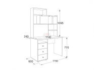 Стол письменный Омега 18 МАГ-РИВЕР Анкор светлый/Анкор темный
