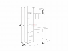 Стол письменный с надстройкой Омега 16 МАГ-РИВЕР Анкор светлый/Анкор темный