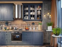 Кухонный гарнитур 3000 Любимый дом Мокка 01 Черный Дуб фактурный антрацит