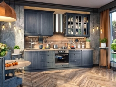 Кухонный гарнитур 3000 Любимый дом Мокка 01 Черный Дуб фактурный антрацит